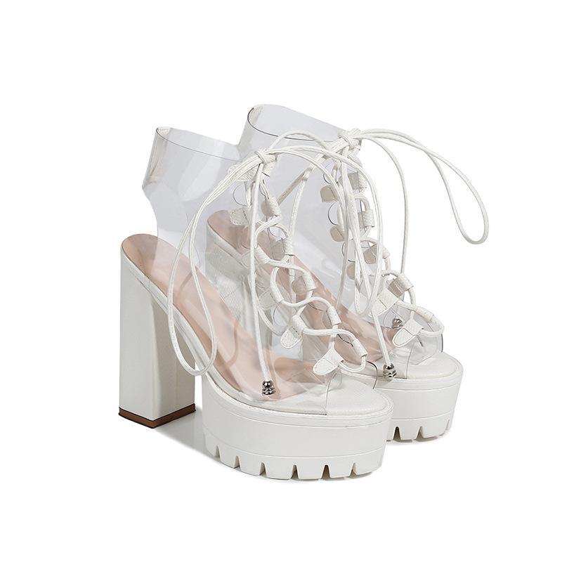 Strappy Clear Platform Boots