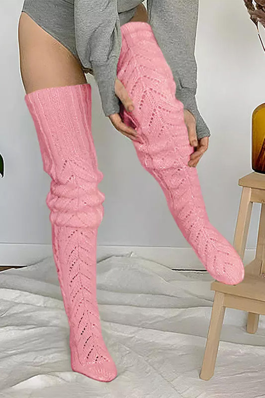 Fishbone Knit Over Knee Socks