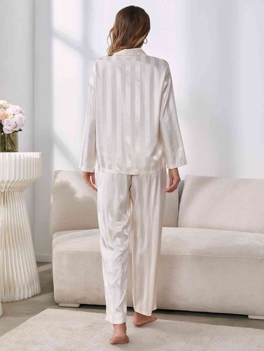 Sheer Button-Up Pajama Set