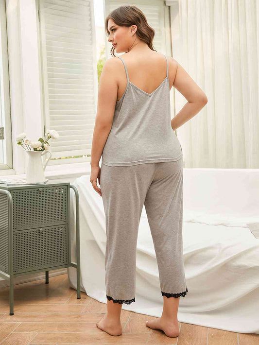 Lace Trim Pajama Set